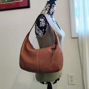 Vintage Coach British Tan Leather Large Ergo Legacy Hobo Shoulder Bag Purse Tote